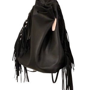 VICTORIA’S SECRET FASHION SHOW 2015 BLACK BACKPACK WITH FRINGES NEW WITH TAGS